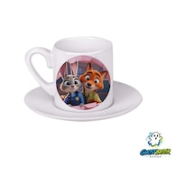 Zootropolis Nick Ve Judy Türk Kahvesi Fincanı 0193 Beyaz