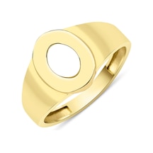 Fiyonk Kuyumculuk 14 Ayar Altın Taşsız O Harfli Yüzük 001