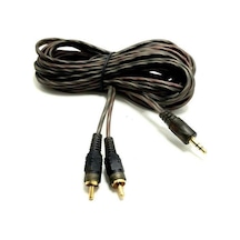 Rose 2Rca-3.5Mm 1.5Mt Stereo Gold Aux Silikon Kablo