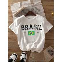 Tarzsokak Unisex Brazil Oversize Vintage Beyaz
