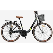 Kron Tetra 3.0 - 26" City Bike - 15' - 21 Vites - V.b. - Mat Füme-siyah/neon Sarı Füme - Gri - Neon Sarı