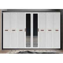 Falcon Membran 8 Kapaklı Gardırop Montaj Dahil Füme Beyaz 280 Cm