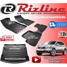 Nissan Qashqai 3D Paspas+Bagaj Havuz Siyah 2007-2013 Arasırizline