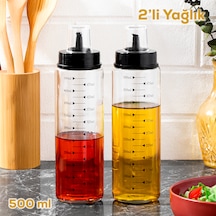 Porsima 4328 2 Li Kapaklı Ölçekli Cam Yağlık Sirkelik 500ml