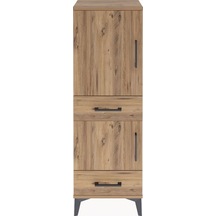 Arges Dolap 3 Raflı 2 Çekmeceli 2 Kapaklı 44x30x134 Çam-çam Çam