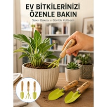 Tek Ahşap Saplı Mini Bahçe El Aleti Seti Saksı Ve Çiçek Bakım Seti Najmaddin