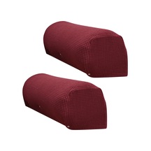 Yaozixa Kırmızı Ev Koltuğu Kol Hattı Koruması - Yıkanabilir, Kaymazsız, Dört Mevsim Kullanıma Uygun Elastik Koltuk Kol Kılıfı 10 Adet Çivi İle Şarap Kırmızısı