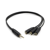 Kulaklık Çoklayıcı 3.5 Mm Erkek X 1/3 Stereo Dişi X 3 - 30 Cm Y Kablo