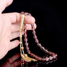 Tesbihsepetim 925 Ayar Gümüş Püsküllü Arpa Kesim Sultan Taşı Tesbih