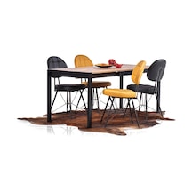 Onurdesign16 Star Modern Atlantik Çam Açılabilir Metal Kasa Ahşap Yemek Masası