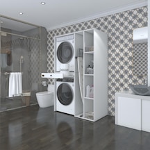 Kenzlife Çamaşır-Kurutma Makinesi Dolabı Gutas Sağ Byz 187 120 60 Çekmeceli Banyo Çok Renkli