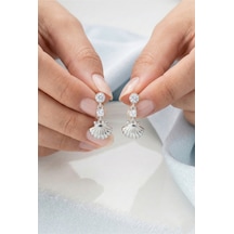 Çekirdekjewelry 925 Ayar Gümüş İstiridye Küpe Gri