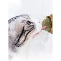 Kedi Yalama Topu Doğal Catnipli Yenilebilir Kedi Nanesi Otu Oyun Topu Oyuncağı Cat Top Oyuncak