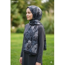 Moonscarfs Moonscarf Bambu Kraş Pamuk Şal Siyah 203-122 Çok Renkli
