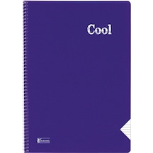 Cool A4 72 Yaprak Plastik Kapak Spiralli Defter 321612 Kareli Mor