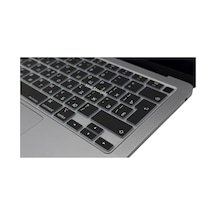 Rusça Klavye Koruyucu Macbook Air 13 A1932 A2179 A2337 M1 Uyumlu Uk Iso Ters L Enter İnce Silikon Russian Keyboard Cover Siyah