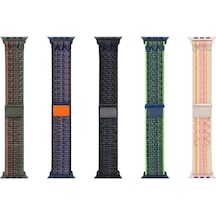 Watch Ultra 49mm Krd-91 Mtr Hasır Kordon Strap Kayış - Blue Ribbon