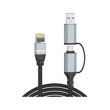Usb C - Ethernet Kablosu 10 Ft, Tip C - Rj45 Lan Kablosu, Gigabit Ağ İnternet Adaptörü, Doğrudan Bağlı, Thunderbolt 4/3 Macbook Air/pro, Xps, İphone 15 Serisi, Galaxy S24 İle Uyumlu