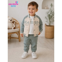 Donino Baby Marn Erkek Ceketli Erkek Üçlü Takım 9-24 Aylık -ba464085426 - Su Yeşili