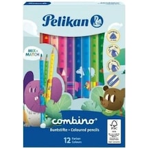 Pelikan Kuru Boya Kalemi Combino Jumbo Üçgen 12 Li Çok Renkli