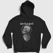 Presmono Unisex Skeleton Lamb Of God Kapüşonlu Sweatshirt Siyah