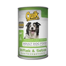 Quik Parça Biftek Etli ve Sebzeli Konserve Yetişkin Köpek Maması 415 G