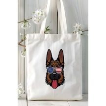Art Hediye German Shepherd Köpek Baskılı Omuz Çanta Kişiye Özel Model 14 Çok Renkli