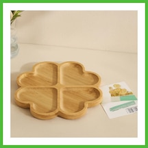 Vaveni Bambu Yuvarlak 4 Bölmeli Sunum Tepsisi 21x1.4 Cm 36'lı Paket Arz