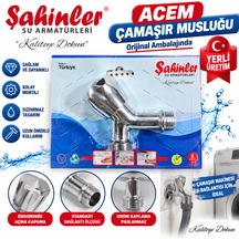 Şahinler Orjinal Ambalajında Çamaşır Musluğu Premium Ürün Yerli Üretim Krom