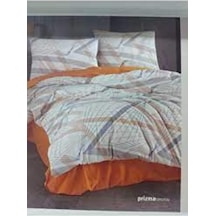 Taç Kristal Ranforce Çift Kişilik Nevresim Takımı Prizma Turuncu