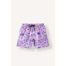 Defacto Regular Fit Tropikal Baskılı Deniz Şortu I5062ax26hspn105 Pembe-pn105