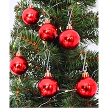 Yılbaşı Ağaç Süsü Kırmızı Renkli Top Noel Süs 3 Cm 12 Adet