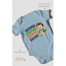 Morivokids Dedemin Mirasını Yemeye Geldim Kısa Kollu Bebek Body %100 Pamuk Bebe Mavisi