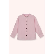 Erkek Çocuk Uzun Kollu Müslin Pembe Gömlek Çok Renkli 2511BK06022