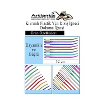 Kıvrımlı Plastik Yün İğnesi 12 Cm 20 Adet 1 Paket Plastik Dikiş Dokuma İğnesi Kavisli İplik İğne Goblen