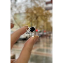 Gümüş 10x8 Mm Siyah Onix Taşlı Yüzük Diğer