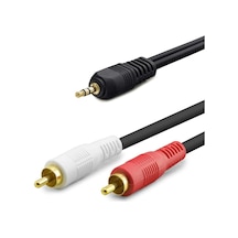 3.5 Mm To 2rca Kablo 2lıne Gold 10m Siyah Hdx1061