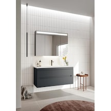 Orka Varna 120 Cm Mat Antrasit Banyo Dolabı Takımı Mat Antrasit