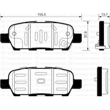 Sangsin Sp1250 Arka Balata Qashqai 1.6 2.0 1.5dcı 2.0 Dci 07 X Traıl 2.0 2.5 2.0 Dci 07 Gdb3294 Gdb3508 Gdb3507 D40609n0