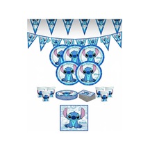 Stitch 16 Kişilik Doğum Günü Seti Parti Malzemeleri Mavi Tüm Yaşlar