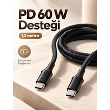 60w Pd Hızlı Şarj Destekli Led Göstergeli Type C Kablo