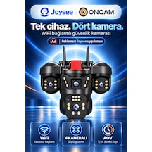 4 Kameralı 12mp Wifi Adaptörlü Gece Görüşlü Hareket Bildirimi Gönderen Güvenlik Kamerası