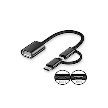 Tüm Cihazlar Akıllı Telefon Tablet Çoklayıcı 3'ü 1 Arada Otg Adaptör Usb 3.0+type-c + Micro Usb Hub