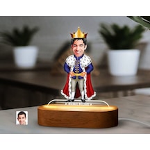 Bk Gift Kişiye Özel Kral Karikatürlü Dekoratif 3d Biblo Led Işıklı Gece Lambası-1, Arkadaşa Hediye Kobitmeyen138315 Bk Gift