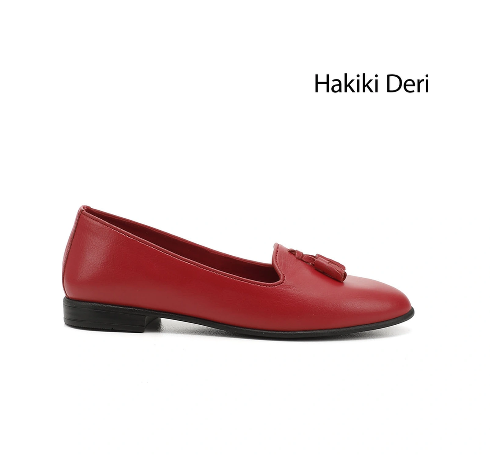 Gönderi(R) Gönderi R Kadın Kırmızı Antik Hakiki Deri Püsküllü Babet Gdza13424160 Kırmızı Antik