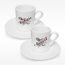 Kişiye Özel İkili Anne & Baba Türk Kahvesi Fincanı Takımı - 3