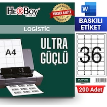 Herboy Hb-1453 45 X 30 Mm A4 Baskılı Laser Etiket 200 Adet