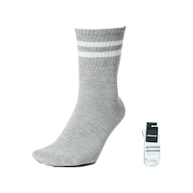 Sportive 2'li Çizgili Unisex Gri Günlük Stil Çorap 25yuc001-grbyz Gri