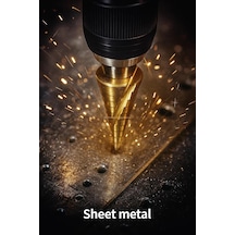 Kademeli Matkap Ucu, Hss, Titanyum Nitrür Kaplamalı, 4-12 Mm, Metal, Sac, Alüminyum, Plastik İçin, Uzun Ömürlü, Pürüzsüz, Delik Açma, Yüksek Performans, Tüm Matkaplara Uyumlu
