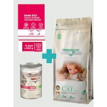 Bonacibo Yetişkin Kuzulu Kuru Mama 2 Kg & Soslu Sığır Etli Konserve Avantaj Paketi 6x400 Gr